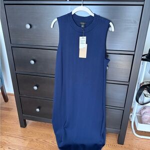 Sleeveless Navy Blue Dress